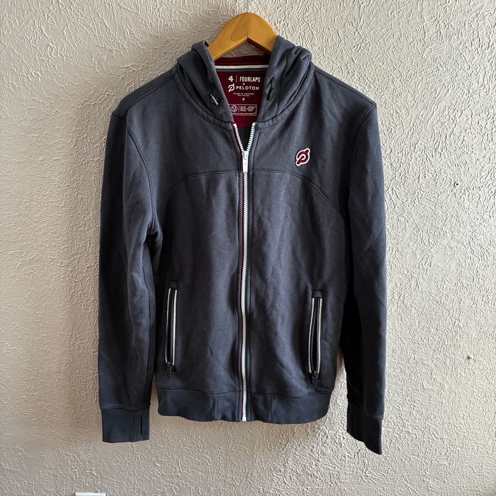 FourLaps x Peloton Full Zip Hoodie Sweatshirt Jacket Mens Gray